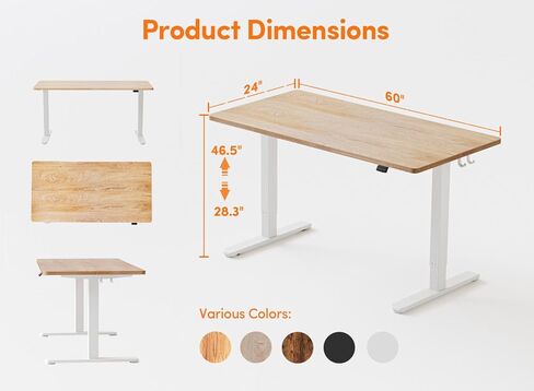 مكتب بانتي 60 '' الوقوف ، طاولة مكتب منزلية قابلة للتعديل ، طاولة منزلية قابلة للتعديل in Kuwait
