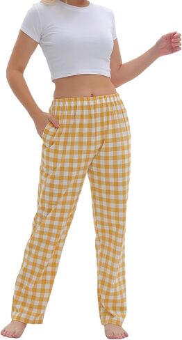 SAMGU Women's Pajama Pants, Soft Cotton Sleep Lounge Pants, Comfy Homewear pjs, Elatic Waist Pajama Bottom Pants for Women in Kuwait