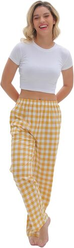 SAMGU Women's Pajama Pants, Soft Cotton Sleep Lounge Pants, Comfy Homewear pjs, Elatic Waist Pajama Bottom Pants for Women in Kuwait