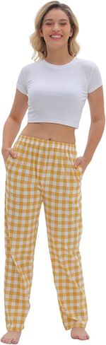 SAMGU Women's Pajama Pants, Soft Cotton Sleep Lounge Pants, Comfy Homewear pjs, Elatic Waist Pajama Bottom Pants for Women in Kuwait