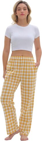 SAMGU Women's Pajama Pants, Soft Cotton Sleep Lounge Pants, Comfy Homewear pjs, Elatic Waist Pajama Bottom Pants for Women in Kuwait