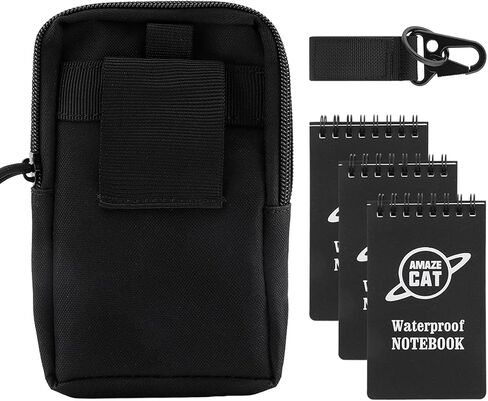 JaeskeClip 3pcs مفكرة للماء ، دفتر ملاحظات مقاوم للماء ، دفتر ملاحظات تكتيكي 3 × 5 بوصات شبك شوكي تسجيل الجيب دفتر فاني حزمة in Saudi Arabia