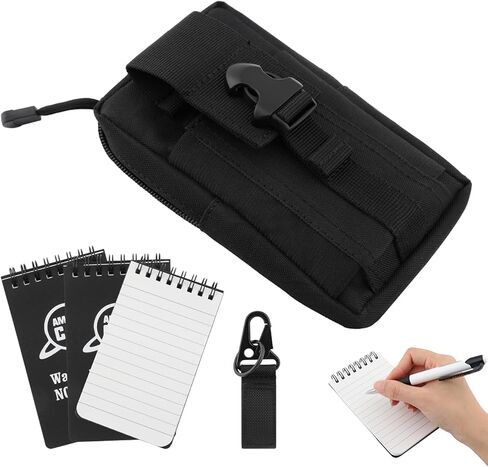 JaeskeClip 3pcs مفكرة للماء ، دفتر ملاحظات مقاوم للماء ، دفتر ملاحظات تكتيكي 3 × 5 بوصات شبك شوكي تسجيل الجيب دفتر فاني حزمة in Saudi Arabia