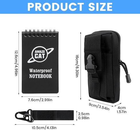 JaeskeClip 3pcs مفكرة للماء ، دفتر ملاحظات مقاوم للماء ، دفتر ملاحظات تكتيكي 3 × 5 بوصات شبك شوكي تسجيل الجيب دفتر فاني حزمة in Saudi Arabia