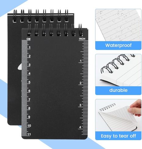 JaeskeClip 3pcs مفكرة للماء ، دفتر ملاحظات مقاوم للماء ، دفتر ملاحظات تكتيكي 3 × 5 بوصات شبك شوكي تسجيل الجيب دفتر فاني حزمة in Saudi Arabia