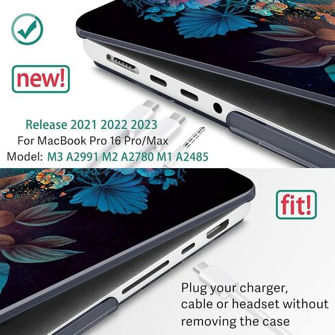 May Chen Case لـ M4 MacBook Pro 16 بوصة A3403 Max A3186 ، M3 A2991 M2 A2780 M1 A2485 Pro Max 2024 2023 2022 2021 releas in Kuwait