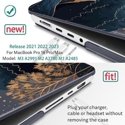 May Chen Case لـ M4 MacBook Pro 16 بوصة A3403 Max A3186 ، M3 A2991 M2 A2780 M1 A2485 Pro Max 2024 2023 2022 2021 releas in Kuwait