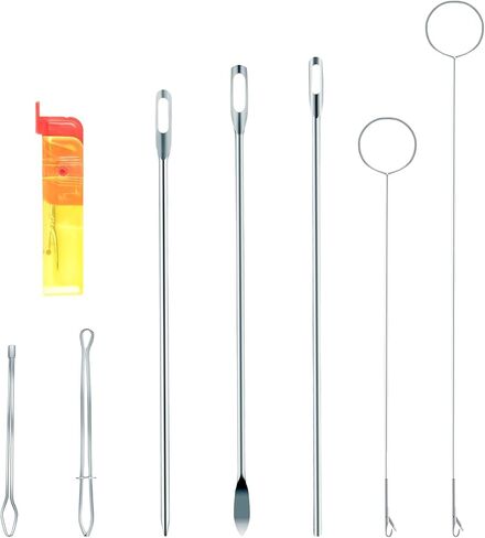 8pcs أداة الخياطة Turner Turner وأداة Threader Threader ، أداة Turner حلقة لخرز السيليكون ، أداة قبضة العقدة لخرز السيليكون مع مقاطع Threader سهلة الحبل ومفاهيم الخياطة الكروشيه in Kuwait