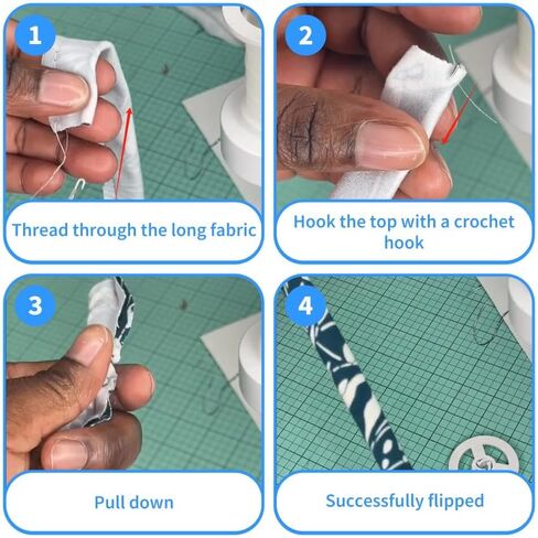 8pcs أداة الخياطة Turner Turner وأداة Threader Threader ، أداة Turner حلقة لخرز السيليكون ، أداة قبضة العقدة لخرز السيليكون مع مقاطع Threader سهلة الحبل ومفاهيم الخياطة الكروشيه in Kuwait