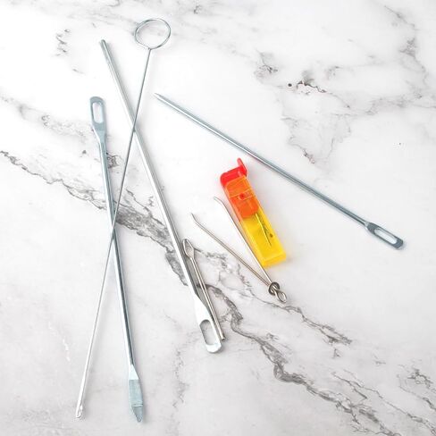 8pcs أداة الخياطة Turner Turner وأداة Threader Threader ، أداة Turner حلقة لخرز السيليكون ، أداة قبضة العقدة لخرز السيليكون مع مقاطع Threader سهلة الحبل ومفاهيم الخياطة الكروشيه in Kuwait