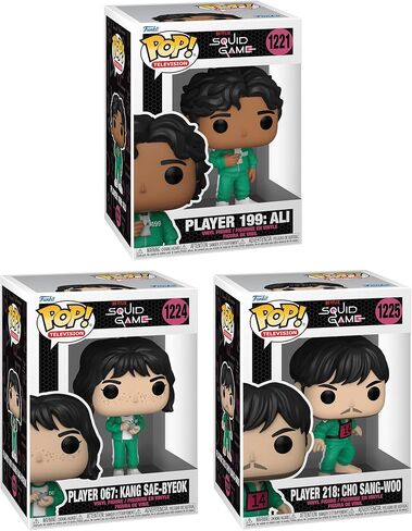 Funko Pop! Television: Squid Game Collectors Set- Netflix 3 Figure Set Includes: Player 199, Player 067, and Player 218 in Saudi Arabia