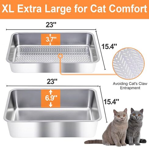 XL صندوق القمامة الفولاذ المقاوم للصدأ لصالح كريات الصنوبر ، صندوق فضلات مقاوم للصدأ ، متين ، مقاوم للصدأ ، مقاوم للرائحة ، سهلة التنظيف-يشمل 6.6 رطل من الصنوبر ، 12 بطانة و scoop in Saudi Arabia