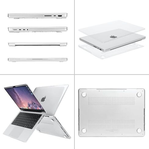 MOSISO Compatible with MacBook Pro 14 inch Case 2025 2024 2023 2022 2021 M4 M3 M2 M1 A3112 A3185 A3401 A2918 A2992 A2779 A2442, Plastic Hard Shell&Keyboard Cover&Screen Protector&Type C, Crystal Clear in Kuwait