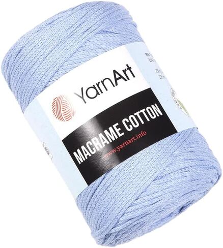 القطن MACRAME YARNART ، خيوط MACRAME لصياغة ، الحياكة ، والكروشيه ، MACRAME الفريدة من نوعها 8.80 أوقية ، 246.06 ياردة 80 ٪ من الحبل ماكرامي القطن ، MACRAME خيوط الوزن المتوسطة (760-BABY الأزرق) in Kuwait