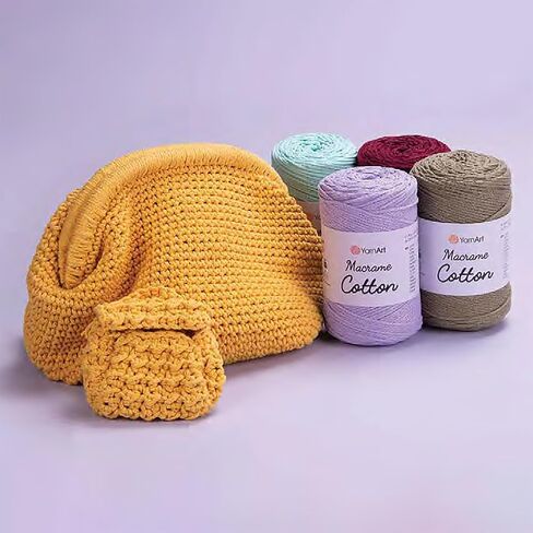 القطن MACRAME YARNART ، خيوط MACRAME لصياغة ، الحياكة ، والكروشيه ، MACRAME الفريدة من نوعها 8.80 أوقية ، 246.06 ياردة 80 ٪ من الحبل ماكرامي القطن ، MACRAME خيوط الوزن المتوسطة (760-BABY الأزرق) in Kuwait