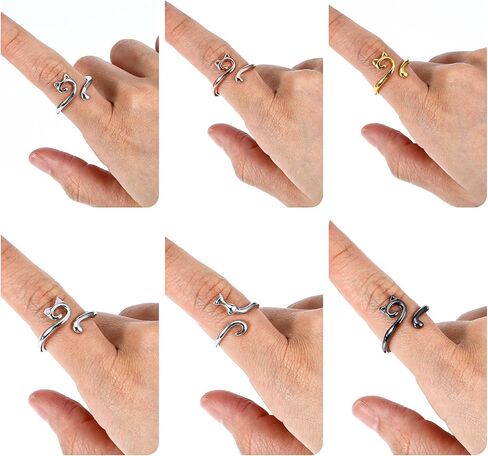 SIBBA 6 PCS CROCHET YARN RING RENTER TENTENT RATES RAINGS FOR FINGERS RIDED FASTER METAL CAT GUID in Kuwait