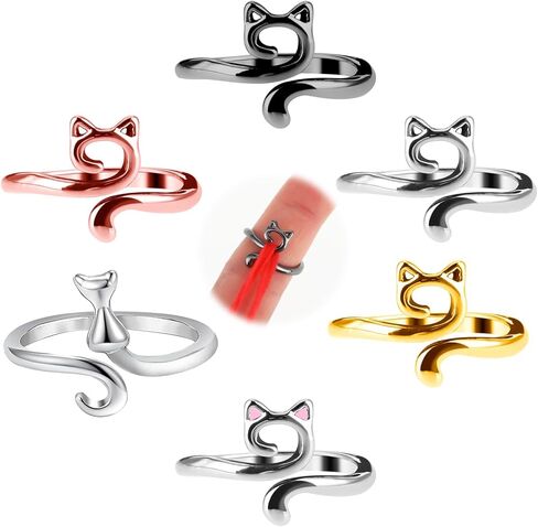 SIBBA 6 PCS CROCHET YARN RING RENTER TENTENT RATES RAINGS FOR FINGERS RIDED FASTER METAL CAT GUID in Kuwait