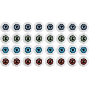 Plastic Doll Eyes for Crafts and Embellishments (4 Colors, 20mm, 16 Pairs)