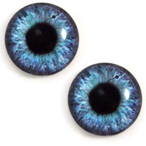 25mm Blue and Purple Clockface Steampunk Fantasy Glass Eyes Unique Pair for Art Dolls, Sculptures, Props, Masks, Fursuits, Jewelry Making, Taxidermy, and More