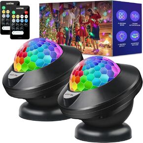 Luditek 2-Pack Party Karaoke Lights with Remote for Kids Party Supplies Dancing Birthday Decorations, USB Powered 6 Light Colors, Boys Toys Gifts for Christmas Party Decorations Home Room