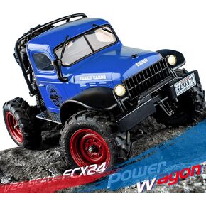 EAZYRC x FMS FCX 1/24 RC Semi Truck RTR, 4x4 RC Crawler for Sandland Desert Dirt Road for Men Boys with Battery, LED Light,Transmission and USB Charger
