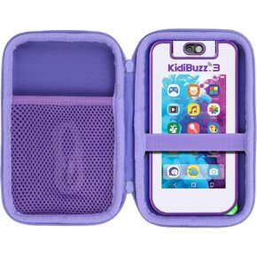 Storage Case Compatible with VTech KidiBuzz 3 / KidiBuzz G2 Kids’ Electronics Smart Device KidiConnect (Purple Case)