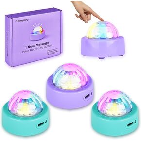 Voice Recording Button - 4 PCS, High Sound Quality, USB Rechargeable, Communication for Family and Classroom, Fun or Kids, Funny Gift