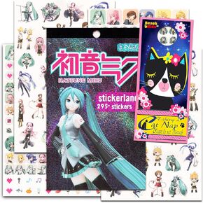Hatsune Miku Stickers Set - Bundle with 295+ Hatsune Miku Stickers Plus Door Hanger for Boys, Girls, Kids | Hatsune Miku Party Supplies