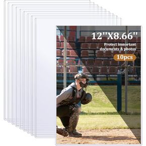10 Pack Document-Toploaders 8.5 x 11 Inch Page Protectors Heavy Duty Hard Plastic Sleeves Durable Clear PVC Sheet Protectors for Photos, Prints, Menu Covers and Work Papers