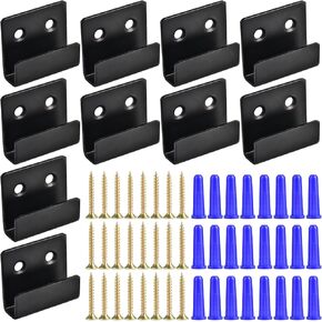 10 Pack Wall Mounted Mirror Clips Stainless Steel U Brackets with Screws Mirror Hanging Kit Heavy Duty Picture Hooks Tile Hanger for Large Mirrors, Picture Frame Ceramic Wall Display