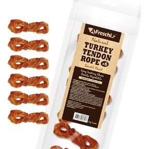 Afreschi Turkey Tendon for Dogs, Medium Rope, 3-Pack, 3.17oz, USA-Sourced Turkey, All Natural Human Grade Dog Chew, Hypoallergenic, Rawhide Alternative, Dog Treats for Medium Breeds