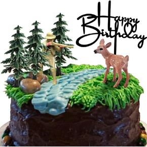Hunting Cake Topper Birthday Party Supplies, Hunting Cake Topper Decorations for Hunting Party Supplies Decor (6Pcs)