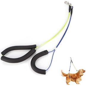 Dog Grooming Loop No-Sit Haunch Holder Wash Choker with Loop Noose Double Noose Ropes Adjustable Loop Noose Dog Grooming Leash Dogs Cats(Yellow+blue)