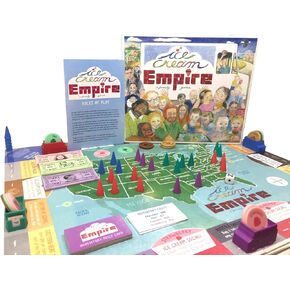 لعبة Ice Cream Empire Board | لعبة تنظيم المشاريع الممتعة للعائلات والبالغين والأطفال 7+ | تعلم مهارات الأعمال والجغرافيا ومهارات الرياضيات | اللعبة التنافسية والاستراتيجية والتعليمية