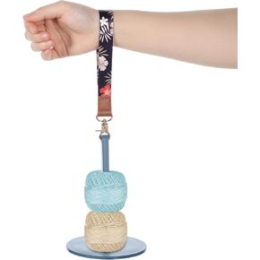 Dimeho Wrist Yarn Holder, Blue Crochet Holder Portable Yarn Holder Spinner Plastic Hanging Yarn Holder for Crocheting Knitting Supplie Crocheting Gift Perfect for on-The-go Crocheting for Craft Lover