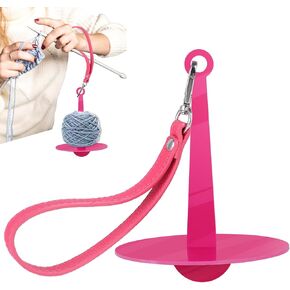 حامل خيوط المعصم Molain ، acrylic quarn ball minder Stand with Wrist Strap Portable Yarn Minder منع تخزين خيوط التشابك للحياكة المحفوفة بالحياكة (Rose Red) in Kuwait