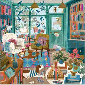Galison Books Of Wonder – 500 Piece Jigsaw Puzzle In Bookshop Shaped Box Featuring Beautiful Artwork Of A Cozy Bookshop Interior