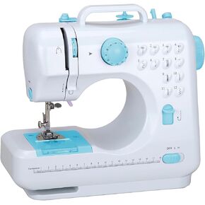 Mini Sewing Machine for Beginner,Sewing Machine Portable mini Electric Sewing Machine for beginners 12 Built-in Stitches 2 Speed with Foot Pedal,Light, Storage Drawer (Blue)
