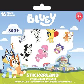 Bluey-STICKERLAND Multi SUBS Sticker PAD-16PGS Stickerland Multi-Substrate Sticker Pad - 16 Page