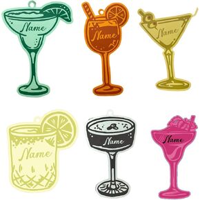 Bachelorette Party Favors Gift Tags - Martini Cup Bachelorette Party Paper Tags with Jute Twine, 12 Pack Hang Labels for Bridal Shower Engagement Wedding Party Decor, Can Write On
