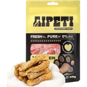 100% Natural Freeze Dried Chicken Necks Treats for Dogs & Cats, High in Calcium & Chondroitin for Strong Bones, Teeth & Joint Health, Grain Free Snacks