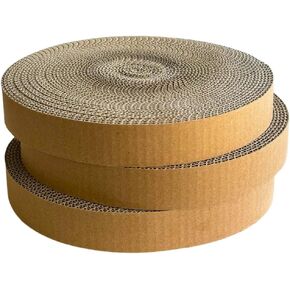 FROU.FROU Round Turbo Cat Scratcher Replacement Pads for Active Play, Recycled Corrugated Cardboard to Supports Pet Behavior and Relieves Stress for Cats, Pack of 3