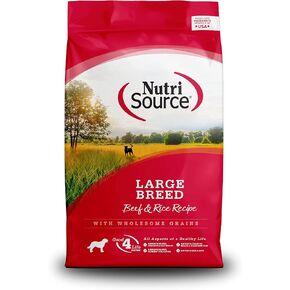 NutriSource Dry Dog Food for Large Breeds, Beef and Rice, 26LB