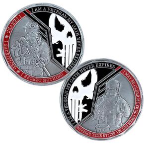bilo Veterans Oath Challenge Coin Gift Military Army Thank You Coin, Black