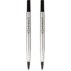 Parker Rollerball Pen Quink Ink Refills - 0.5mm Fine Point - Black Ink – Pack of 2