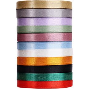 IDONGCAI 275 Yards Pastel Ribbon Satin Ribbon Bulk 11 Rolls Pastel Ribbons Set 3/8 Inch Ribbon for Gift Wrapping
