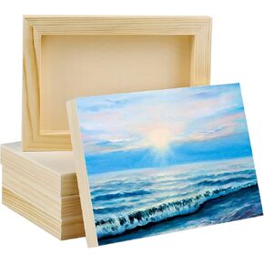 Unfinished Craft Wood Boards Panels, 5 x 7 Inch Wood Canvas Boards, 5 Pcs Unfinished Wooden Panel Boards for Art Crafts Acrylic and Oil Painting Pouring DIY Projects (5 x 7 Inch)