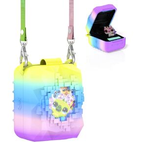 Soft Silicone Case for Bitzee Magicals Interactive Toy Digital Pet, Shockproof and Protective Carrying Case for Bitzee Magicals Virtual Electronic Pets with Lanyard (Rainbow)