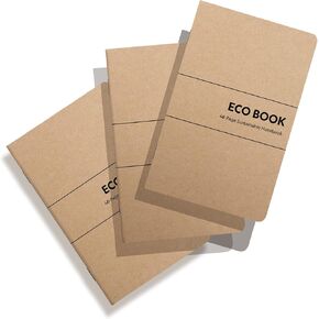 Eco Books Small Pocket Notebook Pack – 3.5 x 5.5 In., 48Page Lined Paper Mini Notebooks Made with FSCCertified Recycled Paper – 80# Kraft Paper Cover, 60# Interior Pages – Kraft Paper Notebooks by