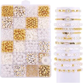 SeanLov Jewelry Making Kits for Adults Women, Friendship Bracelet Making Kit Contains Various Beads, Birthday Gift for Her, Fun DIY Beads for Jewelry Making for Lover